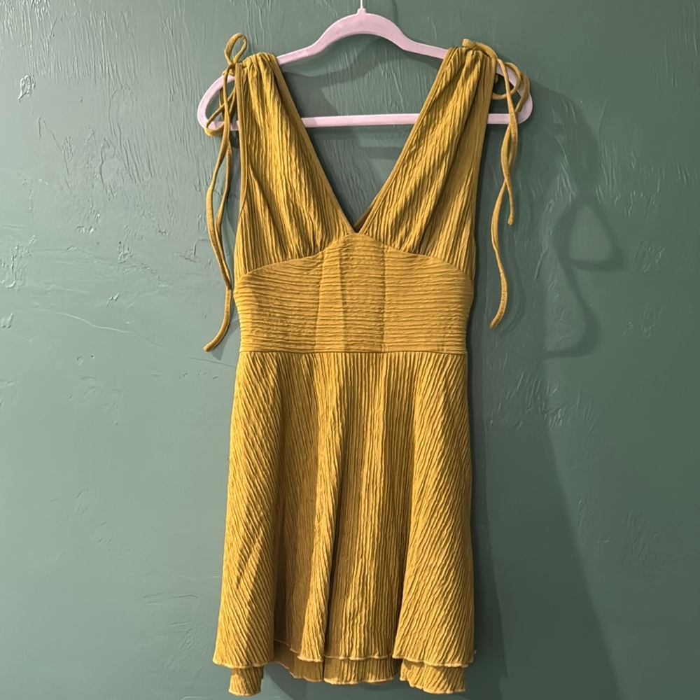 Chartreuse Sleeveless Mini Dress